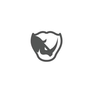 Grey rhino Stock Illustration