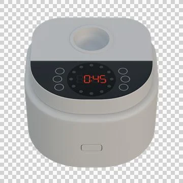 Grey Rice Cooker Front View 3D Render Illustration Stock Illustration