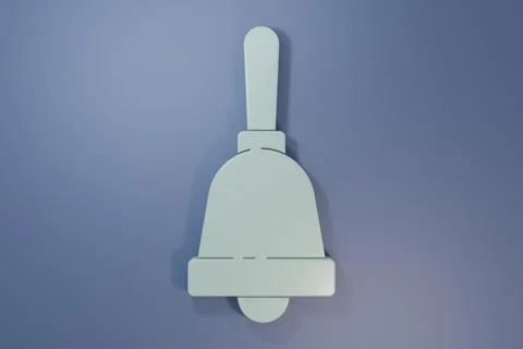 Grey Ringing bell icon isolated on purple-blue background. Alarm symbol, se.. Stock Illustration