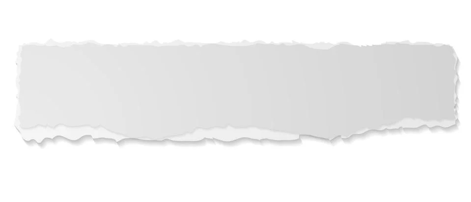 Grey ripped paper edge vector banner Stock Illustration