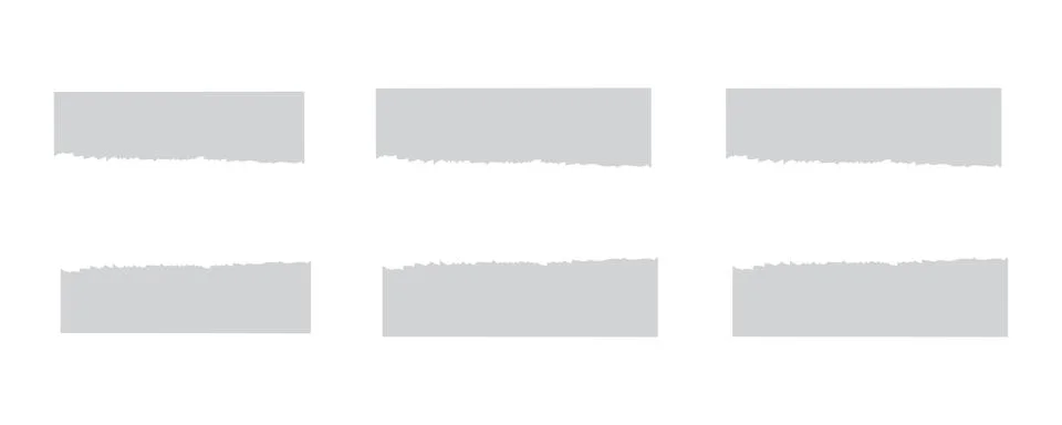 Grey Ripped Paper Text Boxes And Notes Set Stock Illustration