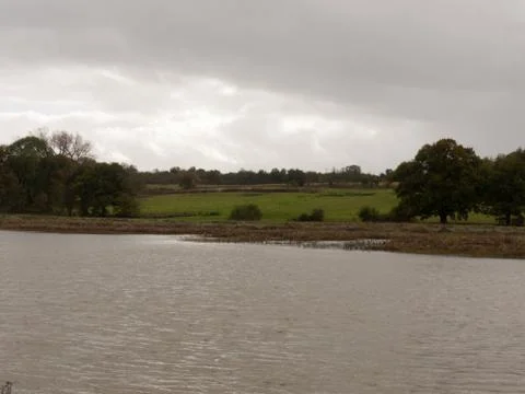 Grey river scene outside empty plenty of space Stock Photos