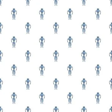 Grey robot androids creating seamless technology pattern Stockillustratie