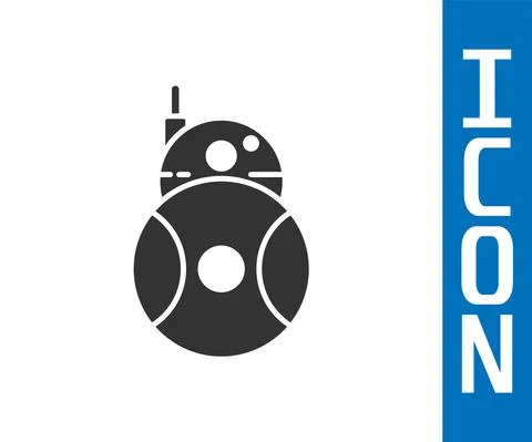 Grey Robot icon isolated on white background. Vector Stock Illustration