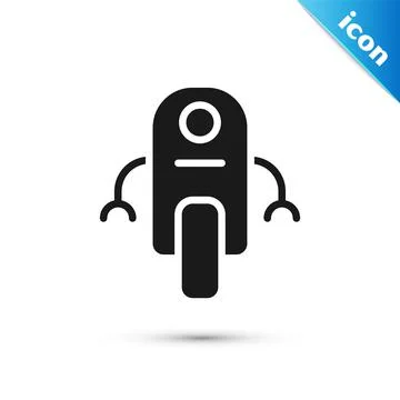 Grey Robot icon isolated on white background. Artificial intelligence, machine Stock Illustration