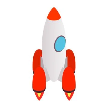 Grey rocket icon, isometric 3d style Stock Illustration