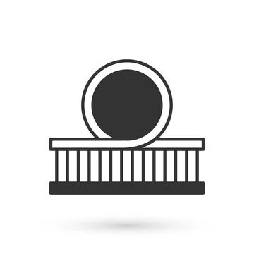 Grey Roller coaster icon isolated on white background. Amusement park. Chil.. Stock Illustration