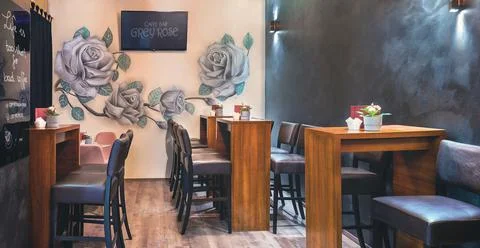 Grey Rose caffe bar Stock Photos