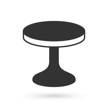 Grey Round table icon isolated on white background. Vector Stock Illustration
