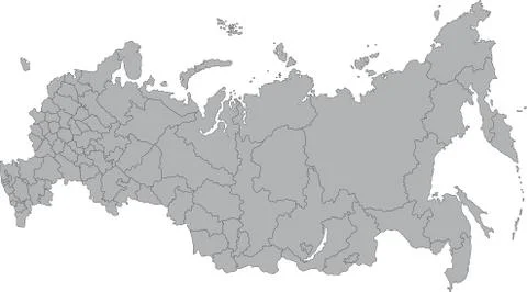 Grey Russia map Stock Illustration