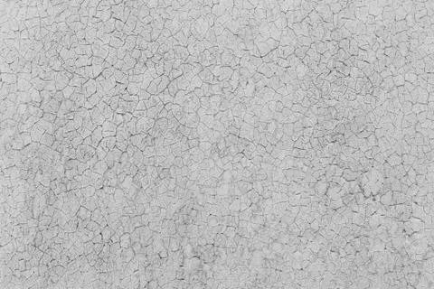 Grey rustic texture background with craquelure. Monochrome.  Black and white. Stock Photos