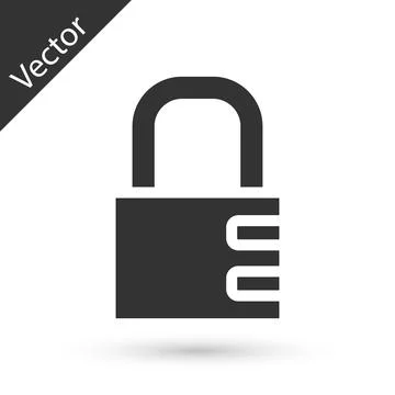 Grey Safe combination lock icon isolated on white background. Combination Stock Illustration