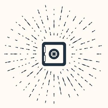 Grey Safe icon isolated on beige background. The door safe a bank vault with a 库存插图