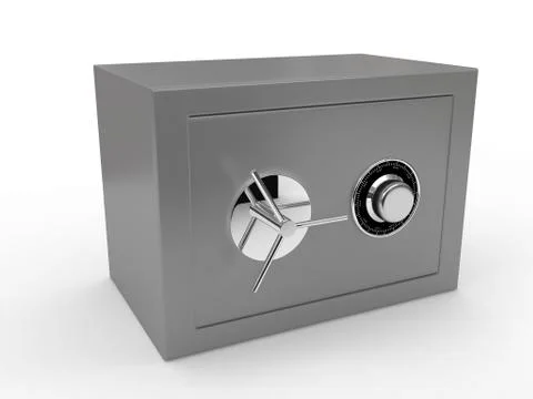 Grey safe over white Stock Illustration