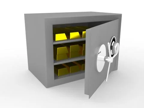 Grey safe over white Stock Illustration