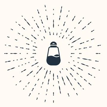 Grey Salt icon isolated on beige background. Cooking spices. Abstract circl.. Stock Illustration