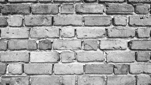 Grey scale  Brick wall background Stock Photos