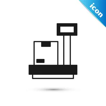 Grey Scale with cardboard box icon isolated on white background. Logistic and イラスト素材