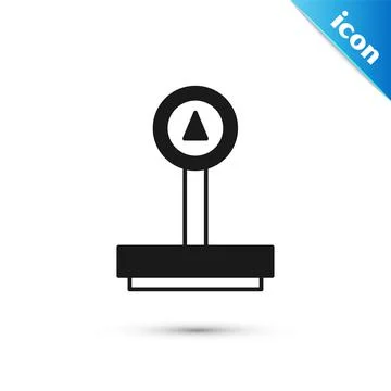 Grey Scale icon isolated on white background. Logistic and delivery. Weight of Stockillustratie