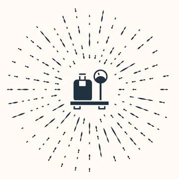 Grey Scale with suitcase icon isolated on beige background. Logistic and Stockillustratie