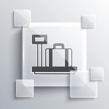 Grey Scale with suitcase icon isolated on grey background. Logistic and delivery イラスト素材
