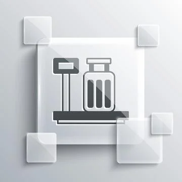 Grey Scale with suitcase icon isolated on grey background. Logistic and del.. 스톡 일러스트