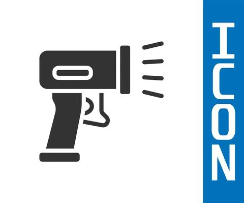 Grey Scanner scanning bar code icon isolated on white background. Barcode label Stockillustratie