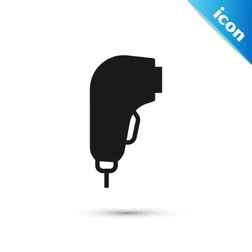 Grey Scanner scanning bar code icon isolated on white background. Barcode label Stock-Illustration