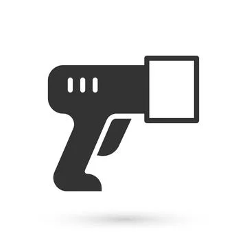 Grey Scanner scanning bar code icon isolated on white background. Barcode label Stock-Illustration