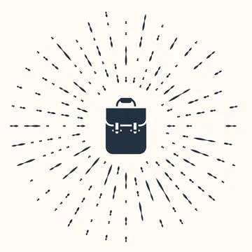 Grey School backpack icon isolated on beige background. Abstract circle ran.. Stock Illustration