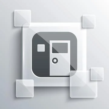Grey School classroom icon isolated on grey background. Back to school concept 스톡 일러스트