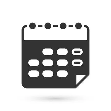 Grey School timetable icon isolated on white background. Vector 스톡 일러스트