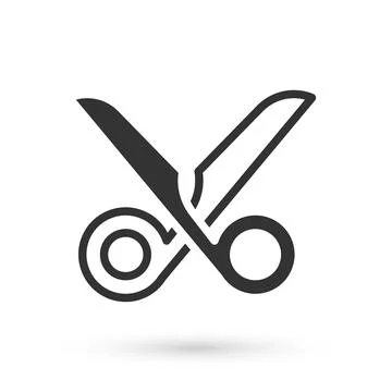 Grey Scissors icon isolated on white background. Cutting tool sign. Vector Stock Illustration