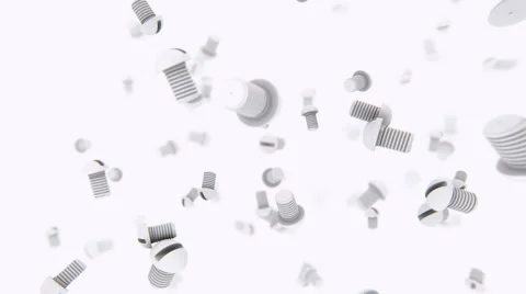Grey screws flow 3d animation Stock-Footage 68062846