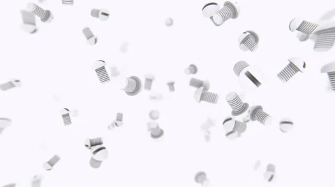 Grey screws flow 3d animation Stock Footage 68062877