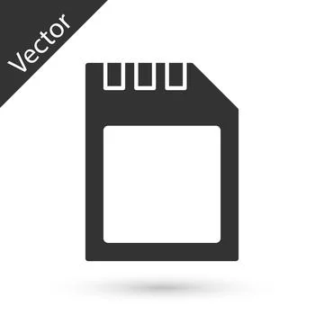 Grey SD card icon isolated on white background. Memory card. Adapter icon. .. イラスト素材