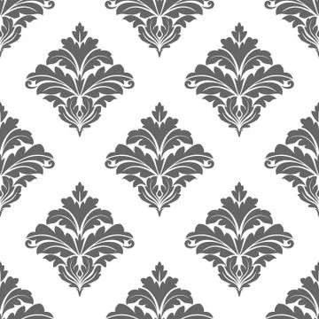 Grey seamless floral pattern イラスト素材
