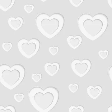 Grey seamless paper pattern with hearts Grey seamless paper pattern with h... Foto stock