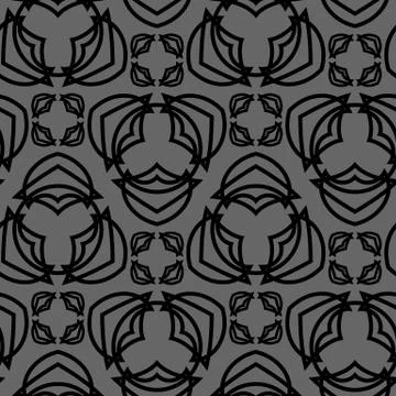 Grey seamless pattern with black geometric tracery Stock Illustration