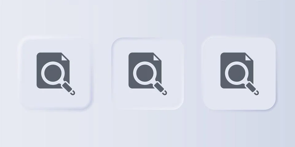 Grey Search concept with folder icon isolated on grey background. Magnifyin.. Stockillustratie