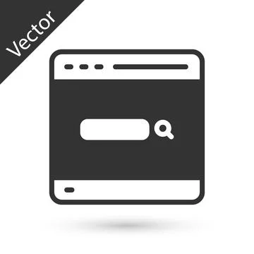 Grey Search engine icon isolated on white background. Vector 스톡 일러스트