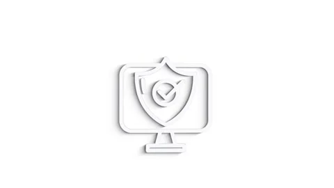 Grey secure line icon on white background. Front view. 4K Video motion graphic Видео 151590998