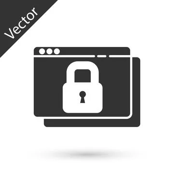 Grey Secure your site with HTTPS, SSL icon isolated on white background. In.. 库存插图