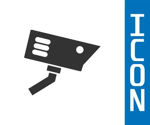 Grey Security camera icon isolated on white background. Vector Stock Illustration