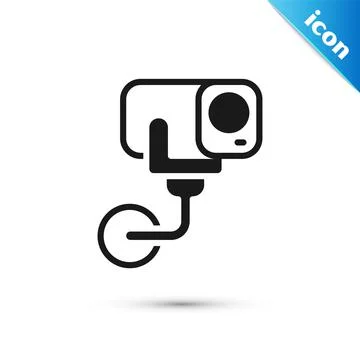 Grey Security camera icon isolated on white background. Vector Stock Illustration
