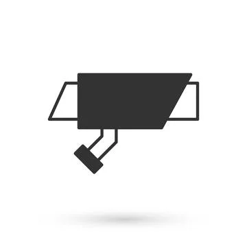 Grey Security camera icon isolated on white background. Vector Stock Illustration