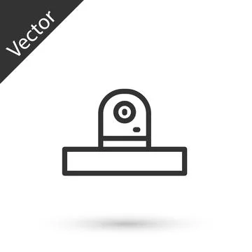 Grey Security camera icon isolated on white background. Vector Illustrazione stock