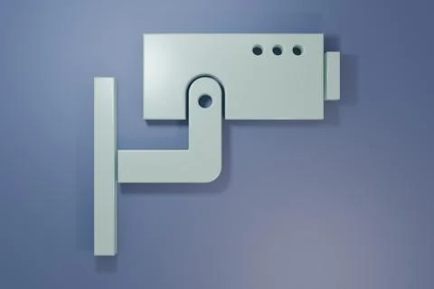 Grey Security camera icon isolated on purple-blue background. Minimalism co.. Stock Photos