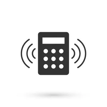 Grey Security system control panel with display icon isolated on white Stock Illustration