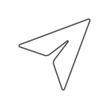 Grey send message line icon isolated on white background Stock Illustration